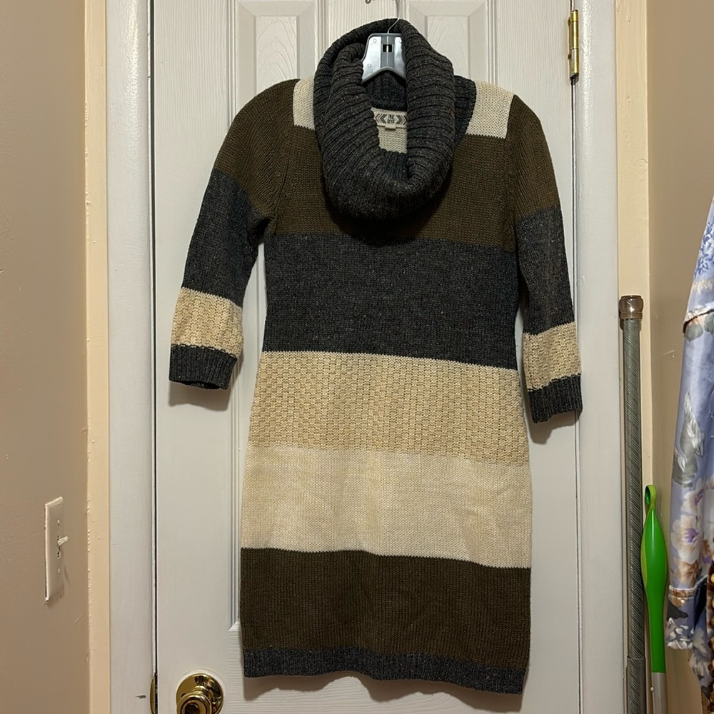Sweater Dress with Cowl Neck